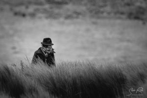 Black and White Ecuador fields worker