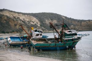 Boats at coast Ecuador