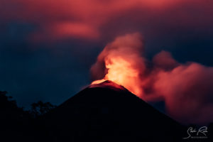 Burning volcano