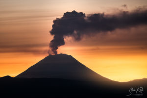 Sanjay volcano Smoke Sunrise