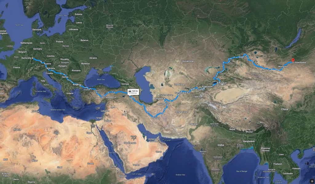 Mongol-Rally-Route