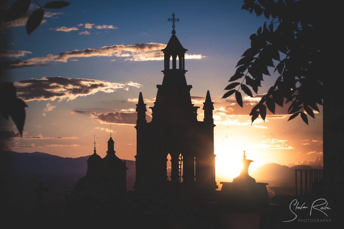 Spain, Andalusia, Iglesia talante, Church at sunset