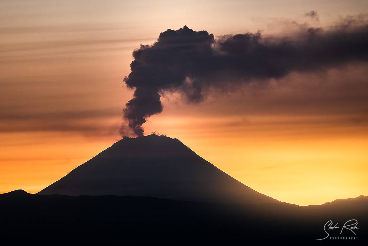 Sanjay volcano Smoke Sunrise