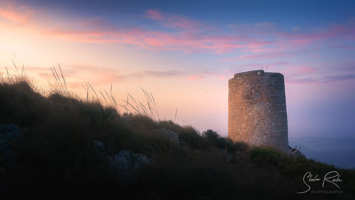 CoteAzur-France-Grass-Sunrise-Tower